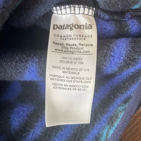 Vintage Patagonia Synchilla Fleece Aztec Southwestern Blue Purple XL Snap-T EUC - Picture 5 of 11